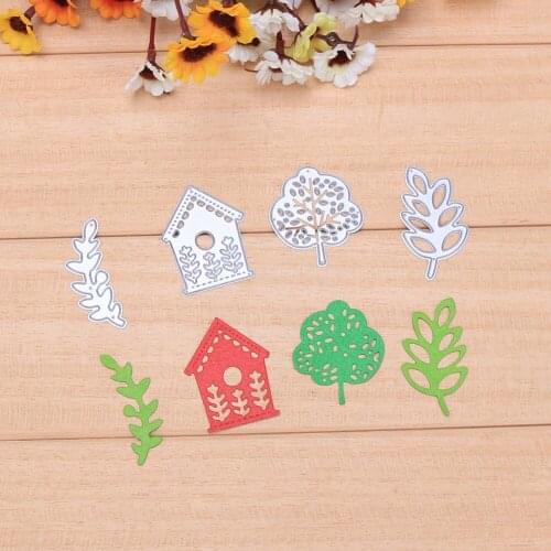 Country Style House Plants Tree Metal Cutting Dies For Photo Album Paper Cards Decorative Crafts Embossing DIY Scrapbooking