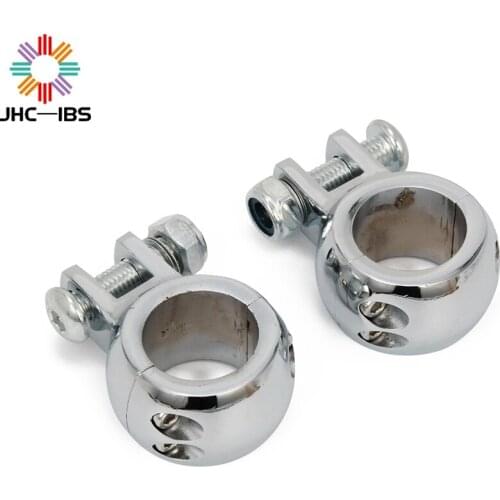 Motocycle Black Chrome 1-1/4" 32MM Engine Crash Clamp Bar Highway Foot Peg Mount Bracket For Harley 1984-2017