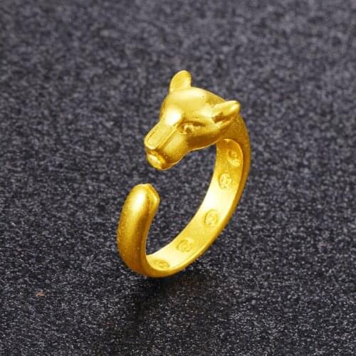 Leopard Head Ring 24K Gold Rings for Men Cool Men Party Birthday Anniversary Engagement Wedding Rings Fashion Jewelry Gift