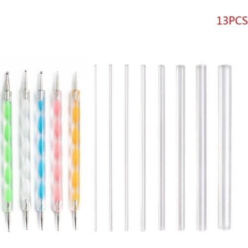 13pcs Mandala Dotted Tools Set for Painting Rock Acrylic Stick Point Drill Pen Drawing Art Craft