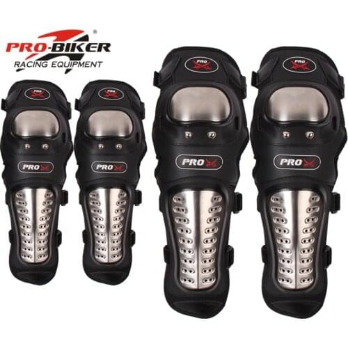 4Pcs/Set Motorcycle Kneepad Stainless Steel Moto Elbow Knee Pads Motocross Racing Protective Gear Protector Guards Kit