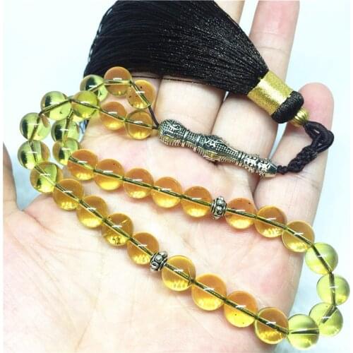 2019 New Designed 33 Natural Mexico Blue Amber Stone 8mm/10mm Gem Stone Kehribar Tesbih Islamic Muslim prayer beads Tasbih Allah