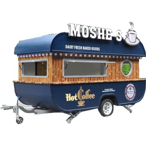 New designcustomized long food trailer mobile fast food truck customized food cart trailer by sea