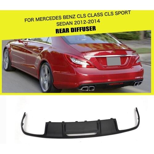 PP Car Rear Bumper Diffuser Lip Spoiler For Mercedes Benz CLS Class CLS Sport Sedan 2012-2014