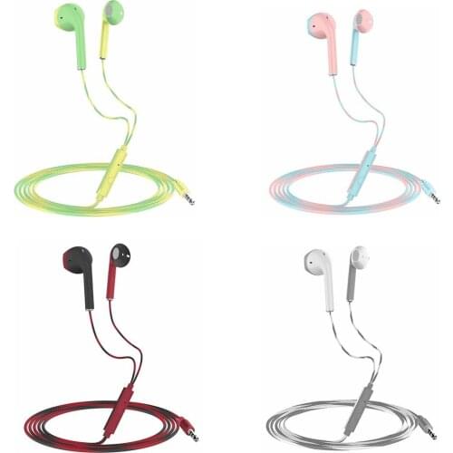 Macaron Wired Headphones Wire-controlled In-ear Mobile Phone Headsets Universal Sports Gaming Headsets
