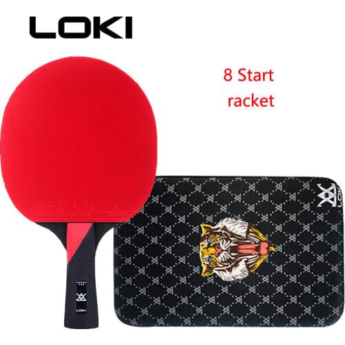 Professional LOKI 8-Star Table Tennis Racket 7-Layer Wood Board Training PING PONG Racket Short Long Handle Racquet Sports Adult