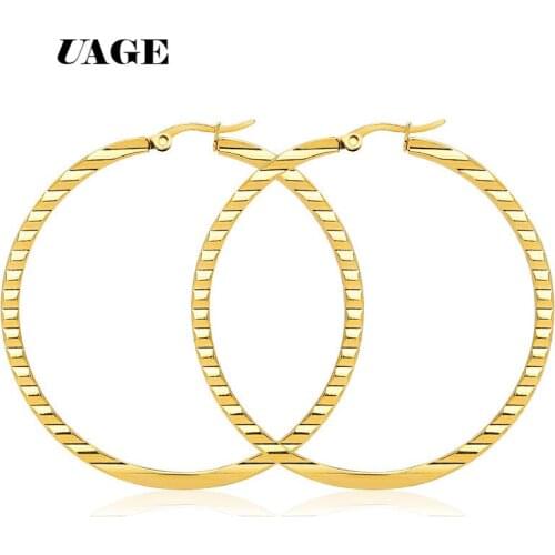 UAGE 1 Pair Hoop Earrings Simple Summer Style Circle Hoop Earrings Women Man Round Popular Earring Jewelry Bijoux Jewelry