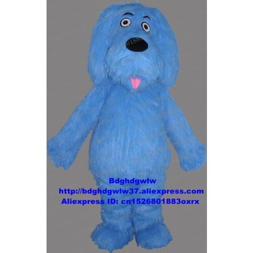Blue Long Fur Teddy Dog Poodle Pudel Cocker Spaniel MalteseDog Mascot Costume Adult Drum Up Business,Fancy High-end zx915