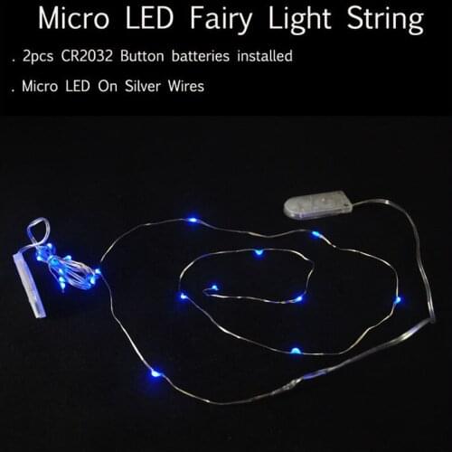 Kitosun LED Starry String Lights with 10 Fairy Micro LEDs on 3.3 ft/ 1 M Silver Coated Copper Wire, Battery Powered by 2x CR2032