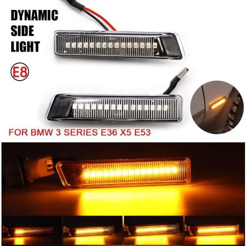 LED Dynamic Blinker Turn Signal Light For BMW E36 1997-1999 X5 E53 2000-2005 Car Side Marker Indicator Sequential Lamp