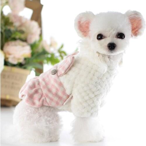 Warm Pet Dog Dresses for Small Dog Winter Cat Puppy Dress Bichon Schnauzer Clothes Shih Tzu Maltese Chihuahua Dog Clothing Skirt