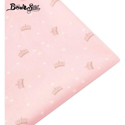 Booksew 100% Cotton Twill Fabric Home Cloth Royal Crown Tecido Tissu Quilting Bedsheet Baby Pillow Sewing Patchwork Doll Craft