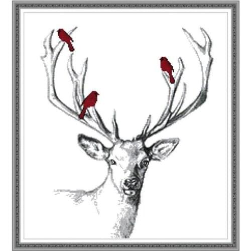 Deer Patterns Chinese Counted Cross Stitch Set Canvas for Embroidery Kit Printed Fabric 14CT 11CT DIY for Needlework DMC Threads