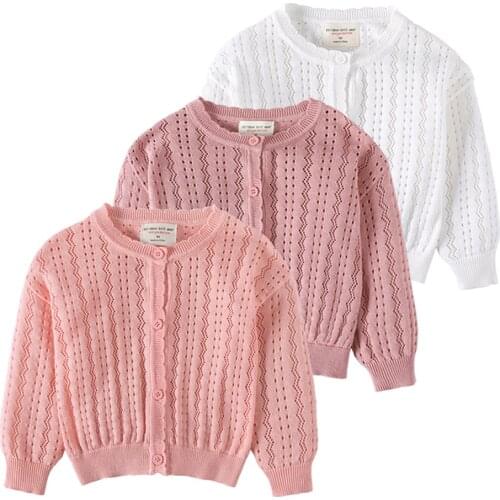 Girls Knitted Cardigan Jacket Children Jacket Baby Bottoming Long-Sleeved Sweater For Kids Clothes Coat Top Baby Kids Coat 1-5Y