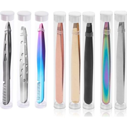 1PC Eyebrow Tweezers Eyelash Extension Sticker Volume Tweezers Bulk Accessories Stainless Steel Lash Tweezer Makeup Tools
