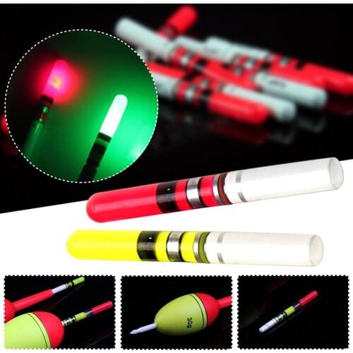10Pcs Green/Red Night Fishing Float Floating Night LED Luminous Float Night Fishing Tackle Powered by CR322 Battery