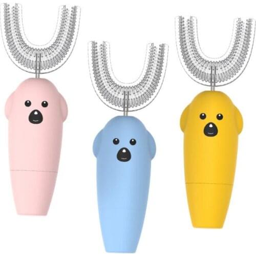 12set/lot Battery Silicone Electric Toothbrush U Shaped Household Soft Bristle Automatic Ultrasonic Vibration Toothbrush HA1990