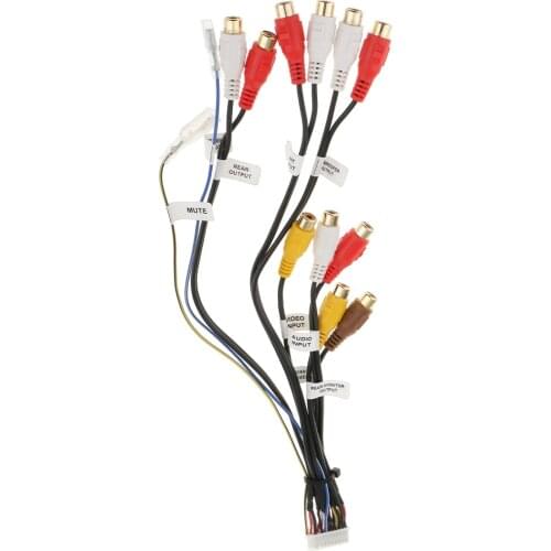 24 Pin Car RCA Wire Harness Auto Audio RCA Output Connector For Pioneer Avic-F700BT/7010BT/900BT/X7115BT/D3 Etc Car Accessories