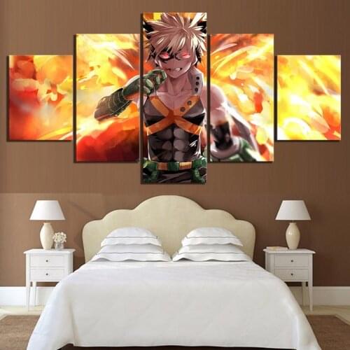 5 Pieces My Hero Academia Prints Pictures Home Wall Art Modular Modern Animation Poster Painting on Canvas Living Room Decor