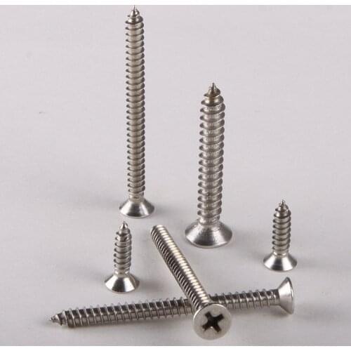 5PCS Stainless Steel 304 Countersunk Head Self-Tapping Screw Flat Head Tapping Screws M5.5 * 35