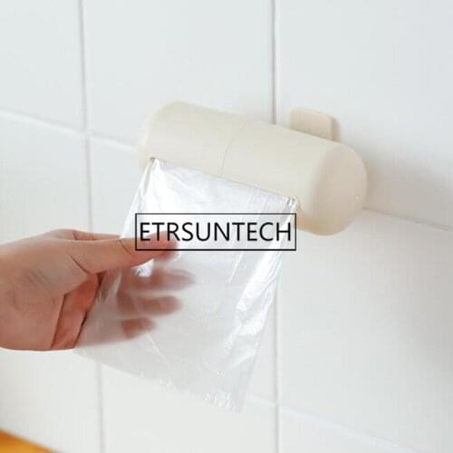 50pcs Plastic Wrap Dispensers Garbag Bag Holder Trash Bags Wall Mounted Hanging Storage Organizer Kitchen Accessories