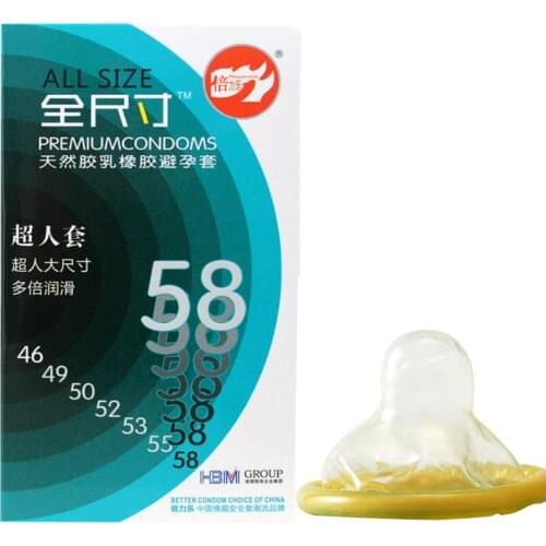 Beilile 20Pcs/Lot 58MM condom extra large Smooth Lubricated Comfort Latex Contraception Condoms Adult Sex Toys condoms for men