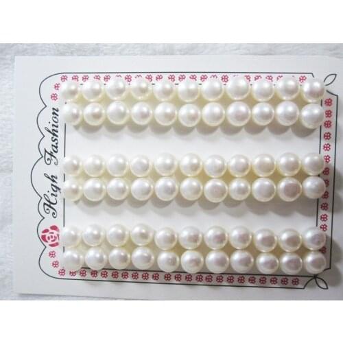 Free shipping 66pcs 8mm white nature fresh water pearl beads, one hole pearl,bread shape