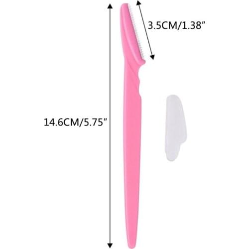 Women Men Stainless Steel Eyebrow Razor Facial Hair Remover Shaper Trimmer with Precision Cover Shaver Makeup Grooming Kit