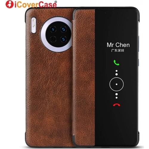 Window View Case For Huawei mate 30 Pro Case Coque Luxury Flip Leather Cover for Huawei mate30 Phone Cases Mobile Bag Accessory