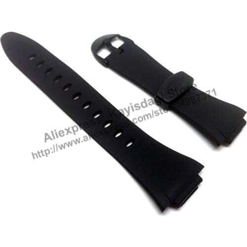 15mm Black Rubber Watch Band / Strap compatible Casio AQ-E10 , AQ-E10G , F-E10 , F-E10G