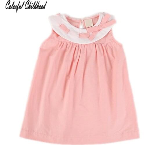 Infant Christmas Sleeveless Red Dress Newborn Baby Kids Girl Turn-down Collar Sweet Casual Summer Dresses Child Clothes 12m-4t