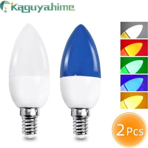 Kaguyahime 2pcs/lot LED Candle Bulb E14 220V Candle Bulbs LED E14 Chandelier Lamp Replace Halogen Lamp Home Lights Lamp Ampoule