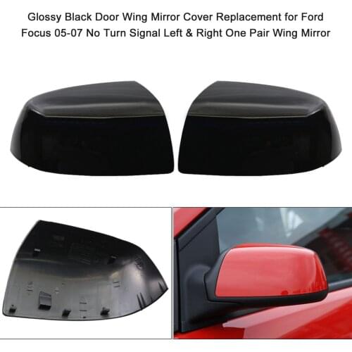 Carbon Pattern Door Wing Mirror Cover Replacement for Ford Focus 05-07 No Turn Signal Left & Right One Pair Wing Mirror