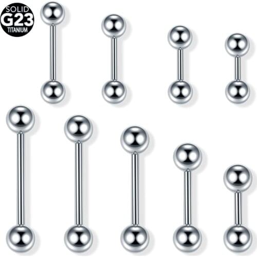 1PC G23 Titanium Orelha Helix Stud Rings Ear Cartilage Tragus Piercing Tongue Barbell Ring Sexy Nipple Piercing Jewelry 16G 14G