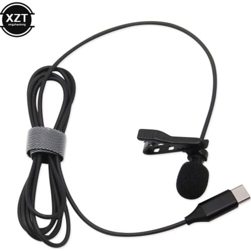 Mini Microphone USB C Mic Type-C Mic Lapel Clip-on Condenser Audio Recording For Huawei P20 P30 Xiaomi Samsung Android Phone