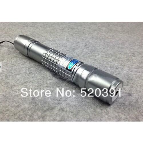 Lazer Beam Military 405nm 10000M Watt Flashlight Blue Purple Laser Pointers Burn Matches & Light Cigarettes+Charger+Gift Box