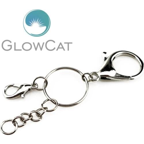 Metal Key Rings Key Chains Lobster Clasps Silver Color Key Fob Connector 4 Link Chain Keyrings Split Rings KeyChains Wholesale