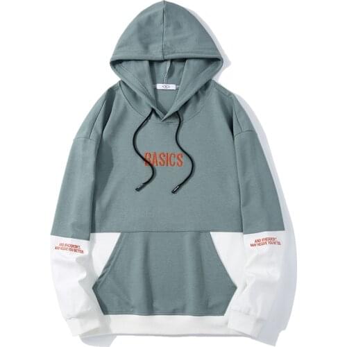 2021 Autumn Stitching Hoodie Mens Sports Couple Harajuku V-Neck Casual Loose Sports Mens Breathable Hoodie Men