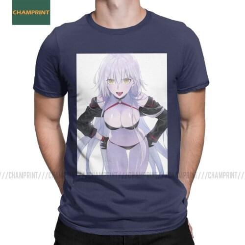 Men T-Shirts Jeanne Alter Fate Grand Order Cotton Tee Shirt Short Sleeve Anime Saber Quick T Shirts Crew Neck Tops Plus Size