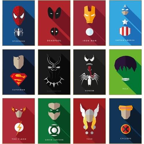 Marvel Superhero Avengers Spiderman Iron Man Print Canvas Painting Poster Wall Art Picture Children Room Mural Home Decor
