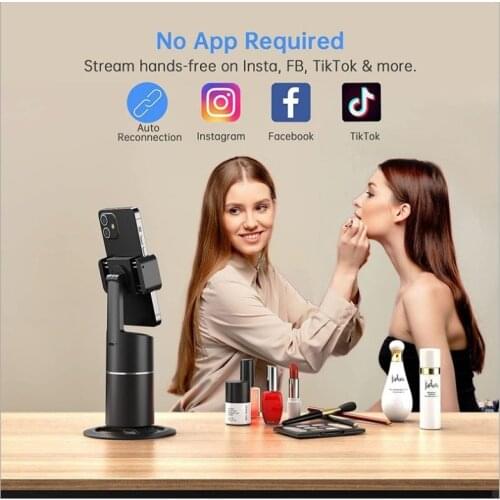 2021 NEW Desktop Mobile Phone Holder Stand 360 Rotate for Facetime Live Streaming Shoot Video Youtube Round Base Smartphone