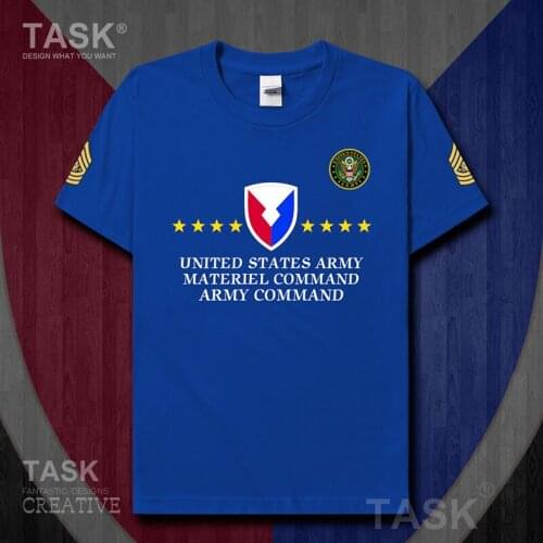 US Army Equipment Command clothes mens t shirt new Tops Short sleeve Military Army Tactical country sports Solid cotton Fashion