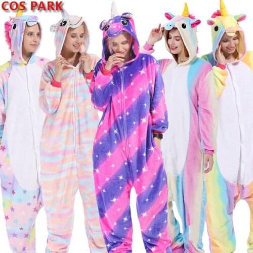 Kids Adult Onesie Women Pajamas Animal Cosplay One Piece Sleepwear Child Boy Girl Jumpsuit Flannel Unicorn One Piece Pajamas