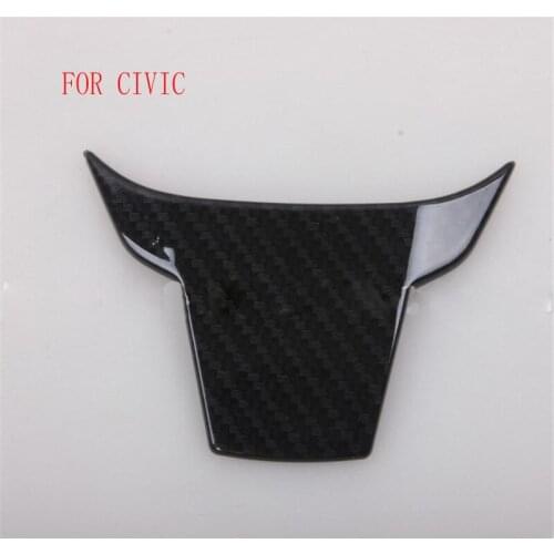 Fit for Honda Civic 2016 2017 Carbon fiber steering wheel trim accessories steering wheel button panel cover switch frame sticke