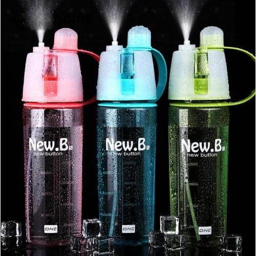 Quevinal 600ML 400ML Plastic Sports Spray Water Bottle Outdoor Bicycle Cycling Sports Gym Drinking Bottles