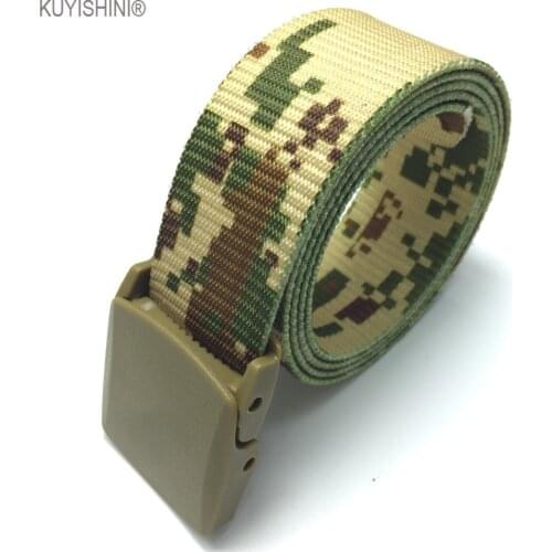 120CM Unisex Men Women Nylon Camouflage Belt Military Tactical Durable Buckle Pants Strips Luxury for Men Outdoor Belts