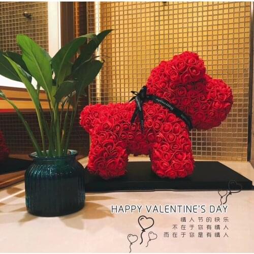 Rose Colored Dogs Valentines Day Gift Valentines Day Birthday Gift Rose Puppy Eternal Life Colored Dogs Special Offer