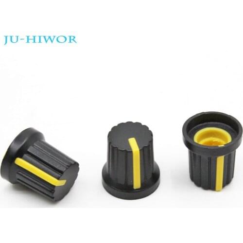 20pcs/lot HW04-1 High Quality Plastic White Potentiometer Knob For Rotary Potentiometer Yellow