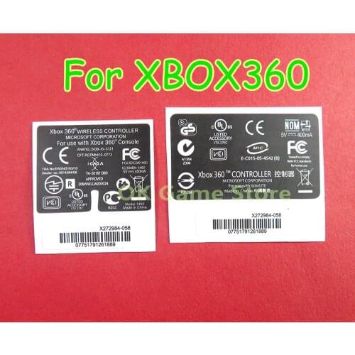 20pcs Replacement Wire/Wireless Back Lable Serial Sticker Laser Label Stickers Seals For Xbox360 xbox 360 Controller