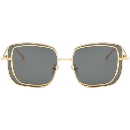 Factory direct sale Double loop wire square pearl Sunglesses Ladies Fashion Glasses sexy European and American style